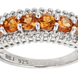 Genuine Round Orange Sapphire ring